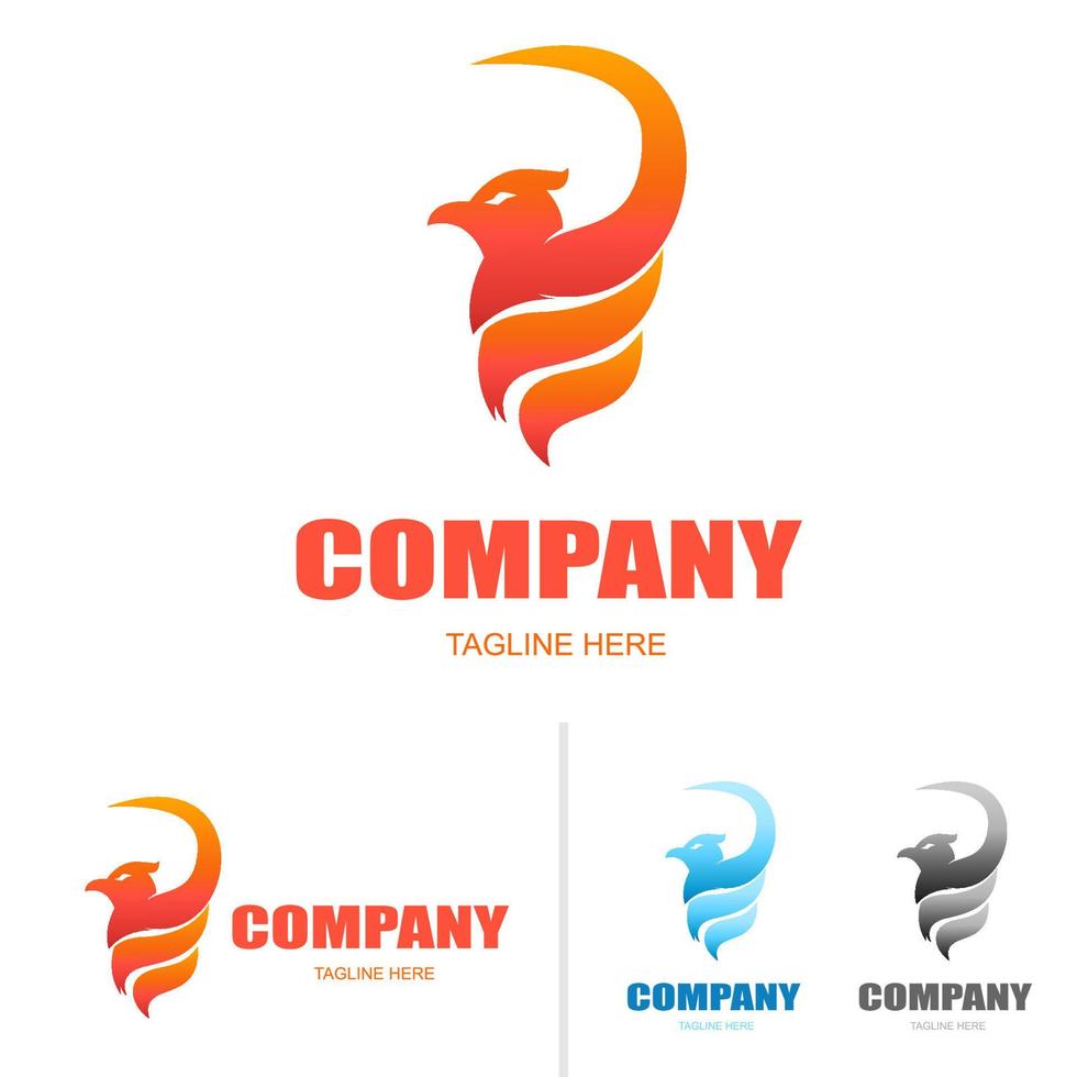 logotipo de pájaro de fuego vector