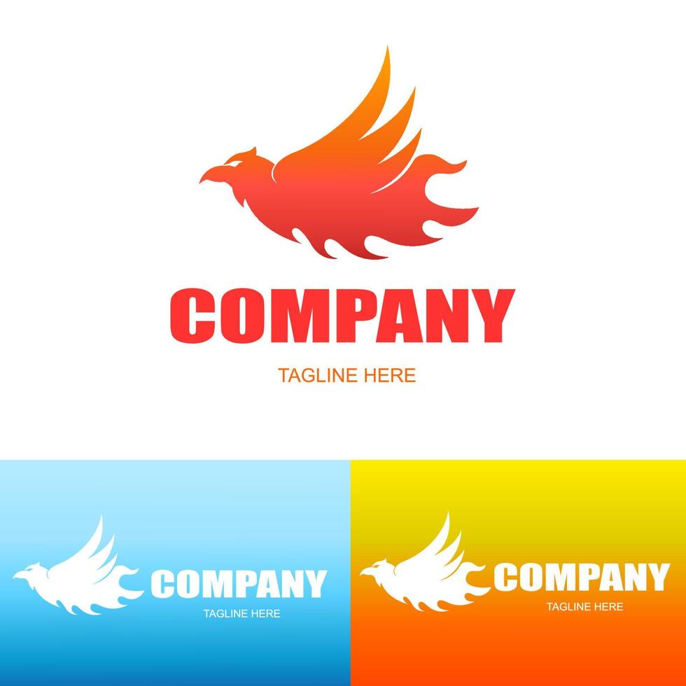 logotipo de pájaro de fuego vector