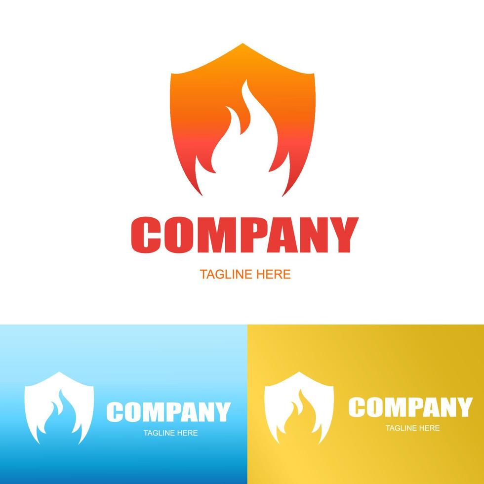 fire shield logo icon vector