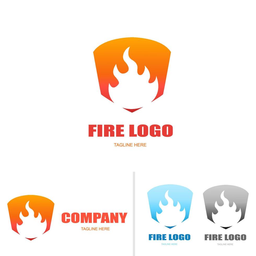 icono de logotipo de escudo de fuego vector