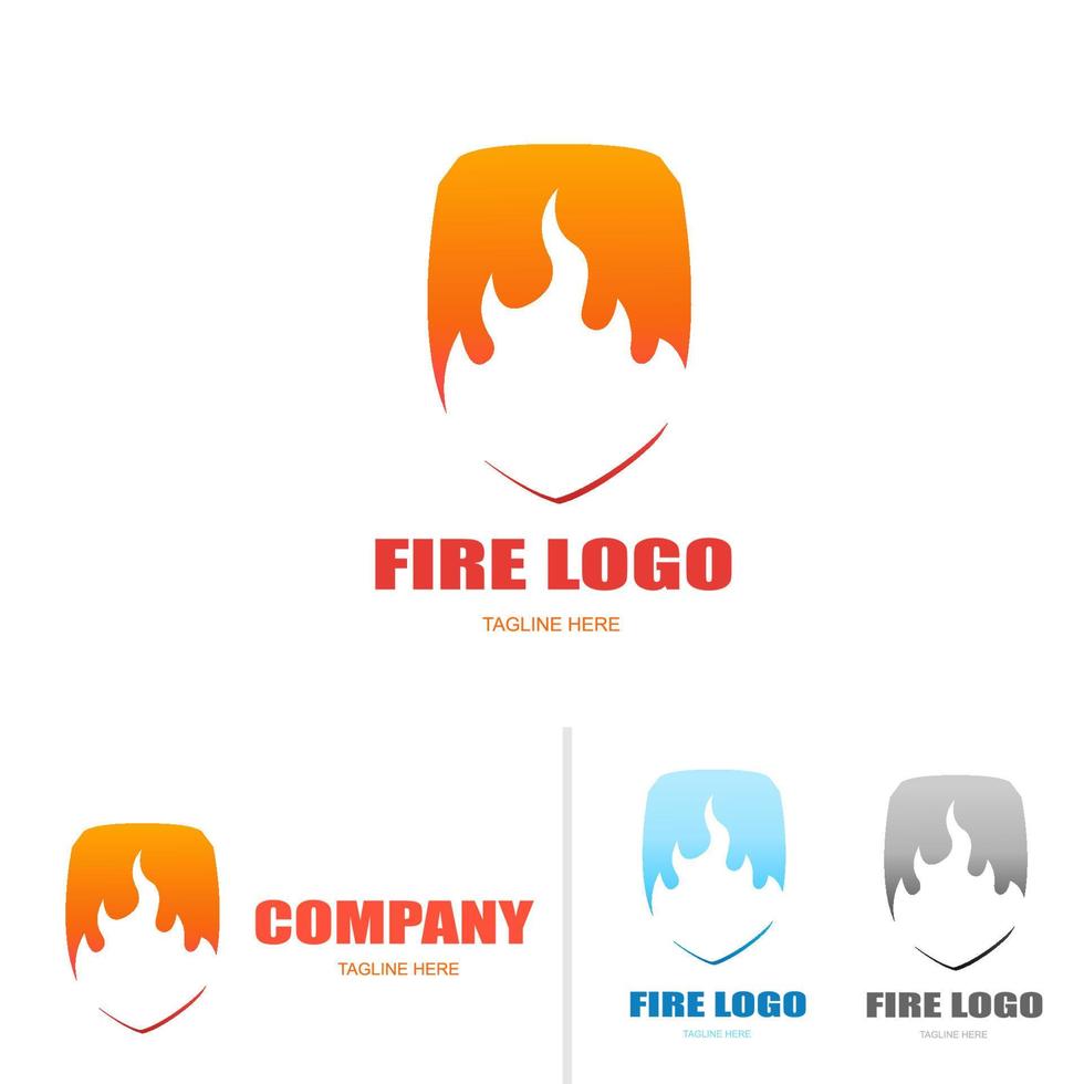 icono de logotipo de escudo de fuego vector