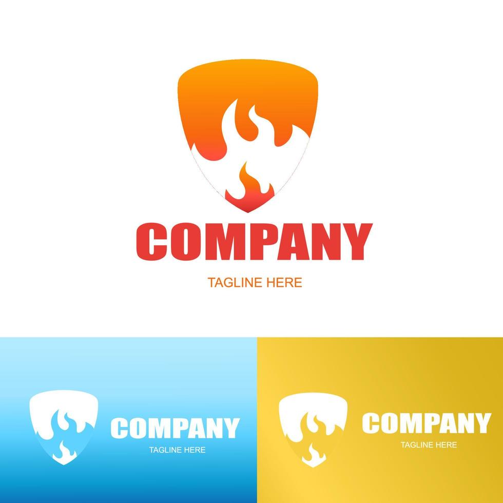 fire shield logo icon vector
