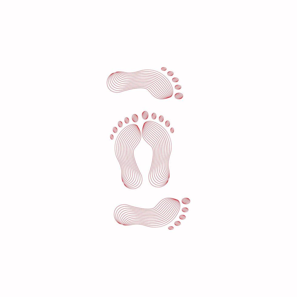 Vector Set of Shoes Footprint in blend style