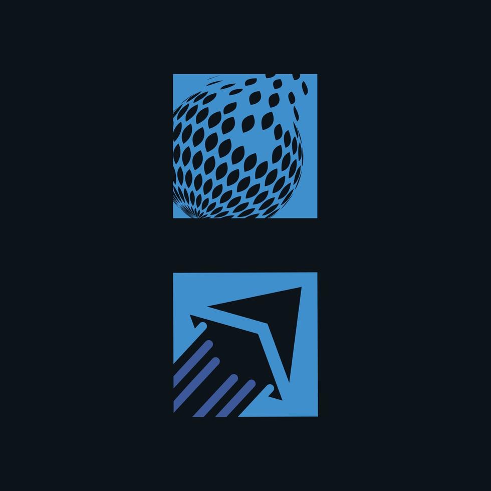 square tech logo design premium concept vector