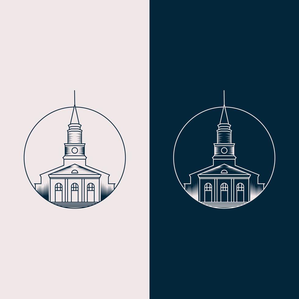 iglesia bautista alexandria logo design vector