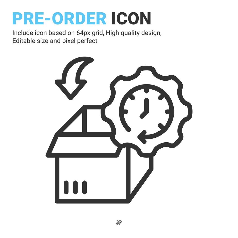 Pre-order icon vector illustration logo template isolated on white background. Vector icon with line style for e commerce, web design, ui, ux, print, mobile apps and project. Editable size and stroke