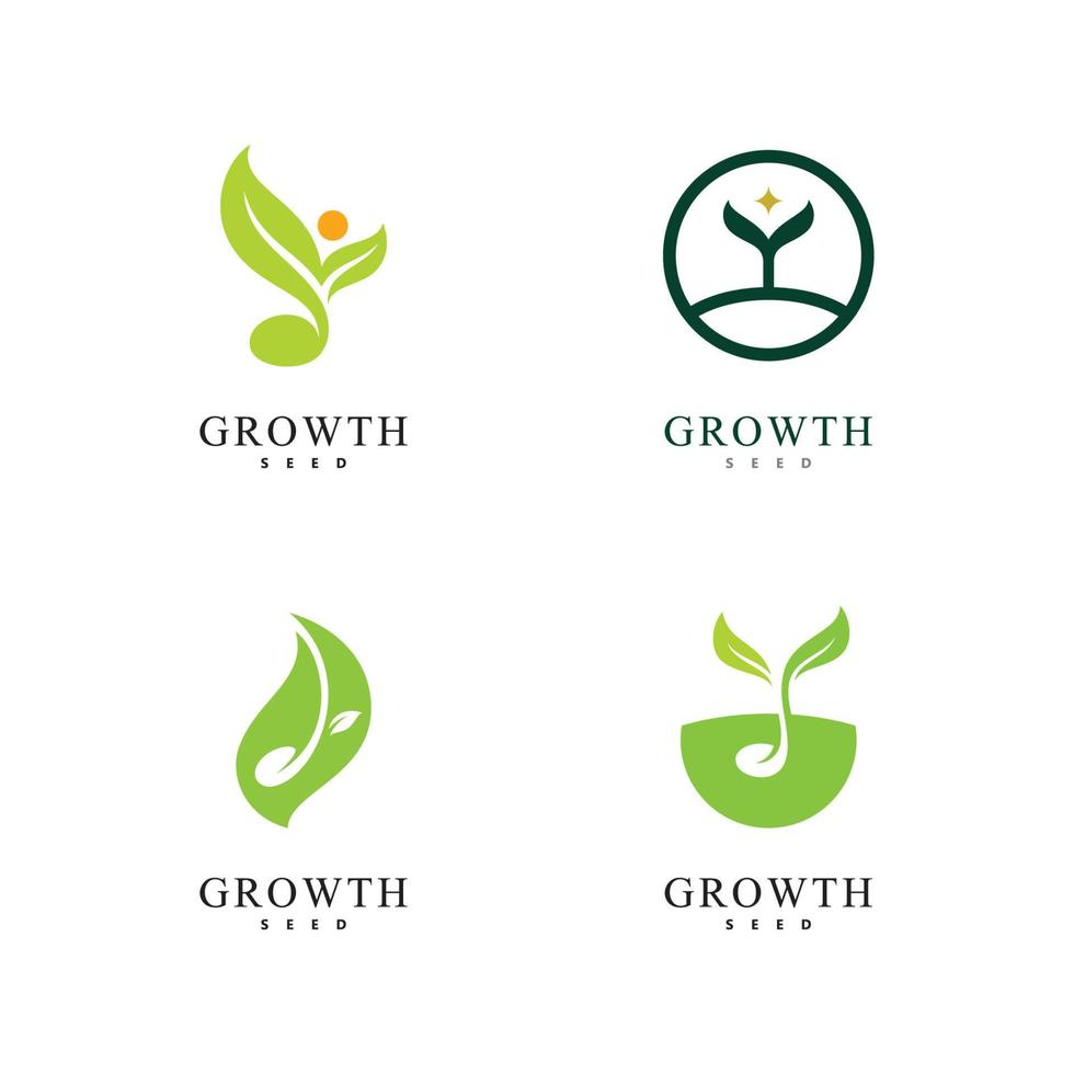 Green seed logo icon vector illustration