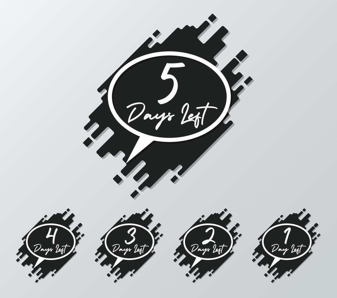Days left countdown labels design vector