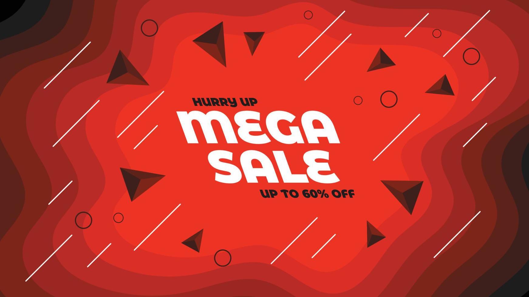 banner de promoción de mega venta vector