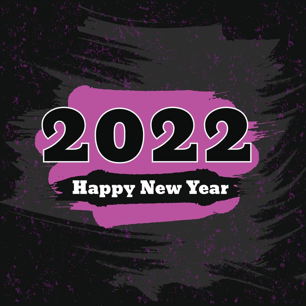 feliz año nuevo 2022 banner con elementos de pincel vector