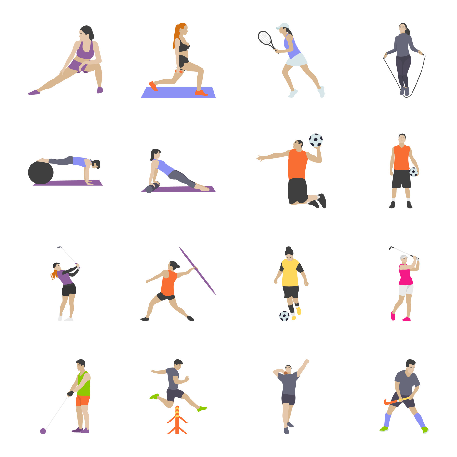 Trendy Workout Collection 4784452 Vector Art at Vecteezy