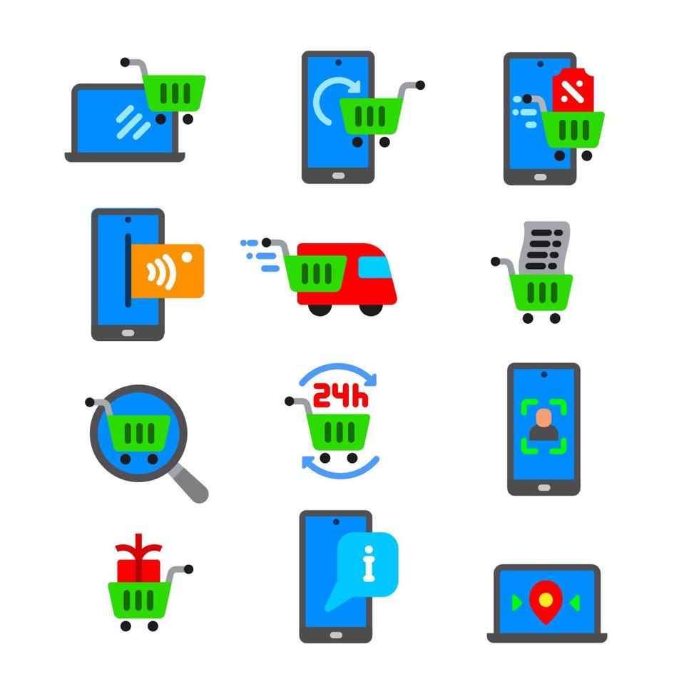 iconos de comercio electrónico establecer ilustración vector