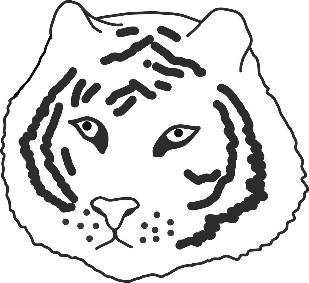 tiger icon, sticker, poster. sketch hand drawn doodle style. minimalism, monochrome. animal wild. 2022 symbol of the year vector