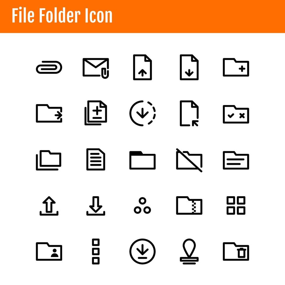 Folder File Icon Set illustration vector