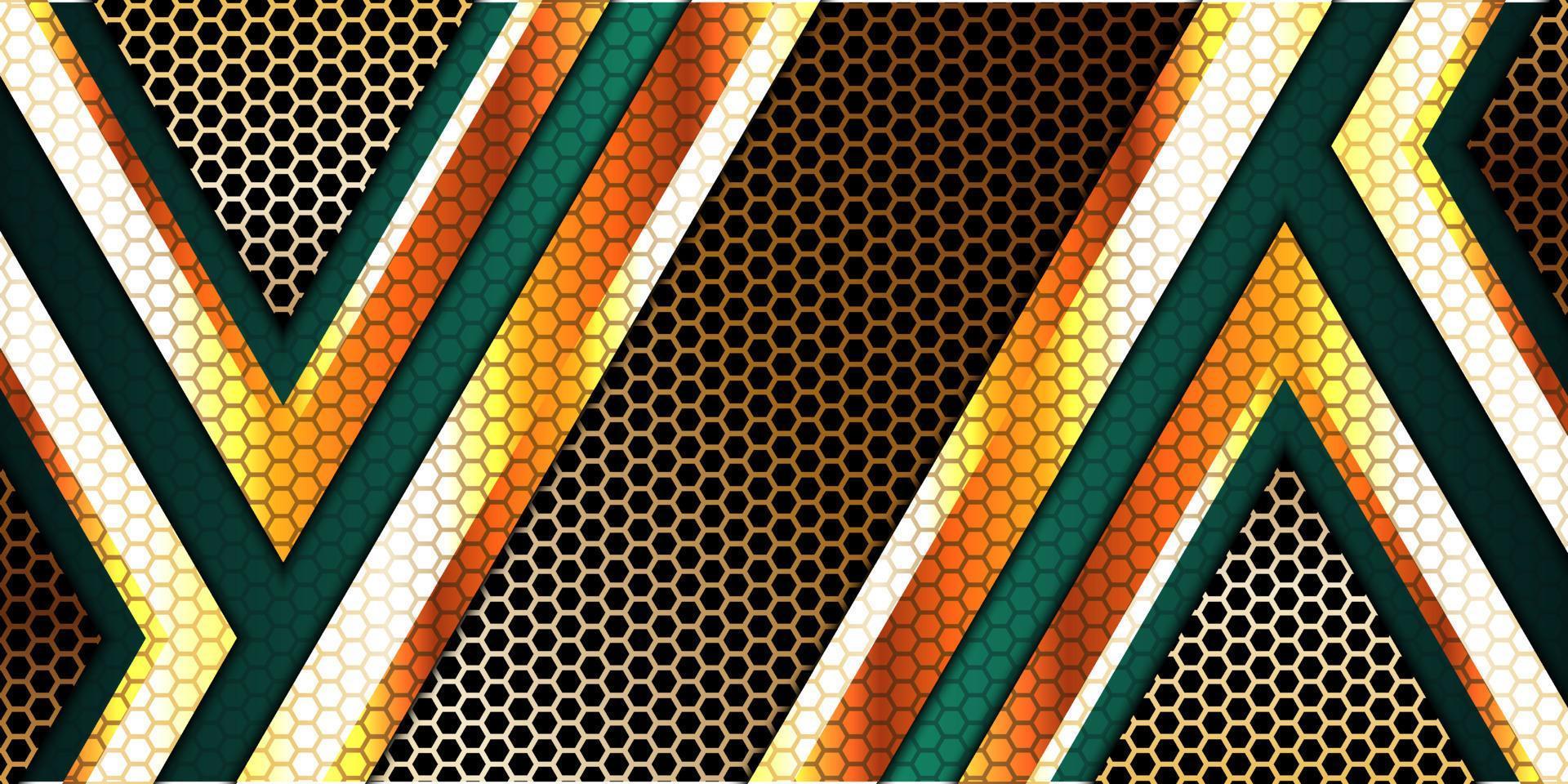 golden and dark green geometric luxury vector background