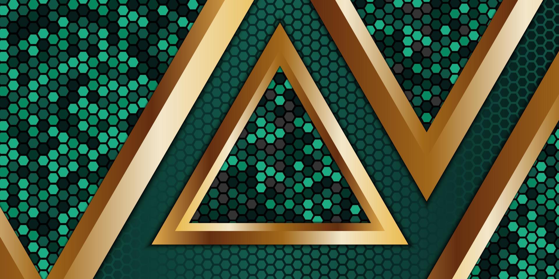 golden and dark green geometric luxury vector background