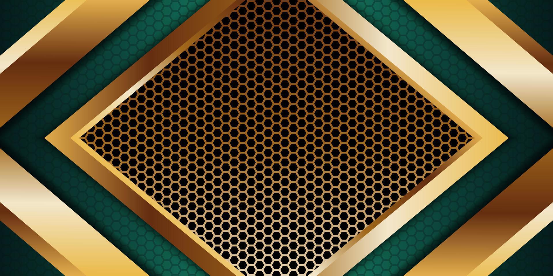 golden and dark green geometric luxury vector background