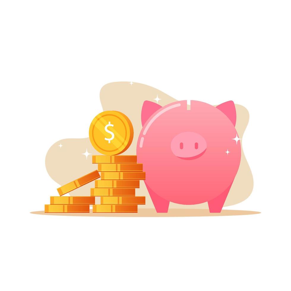 Piggy bank illustration concept vector