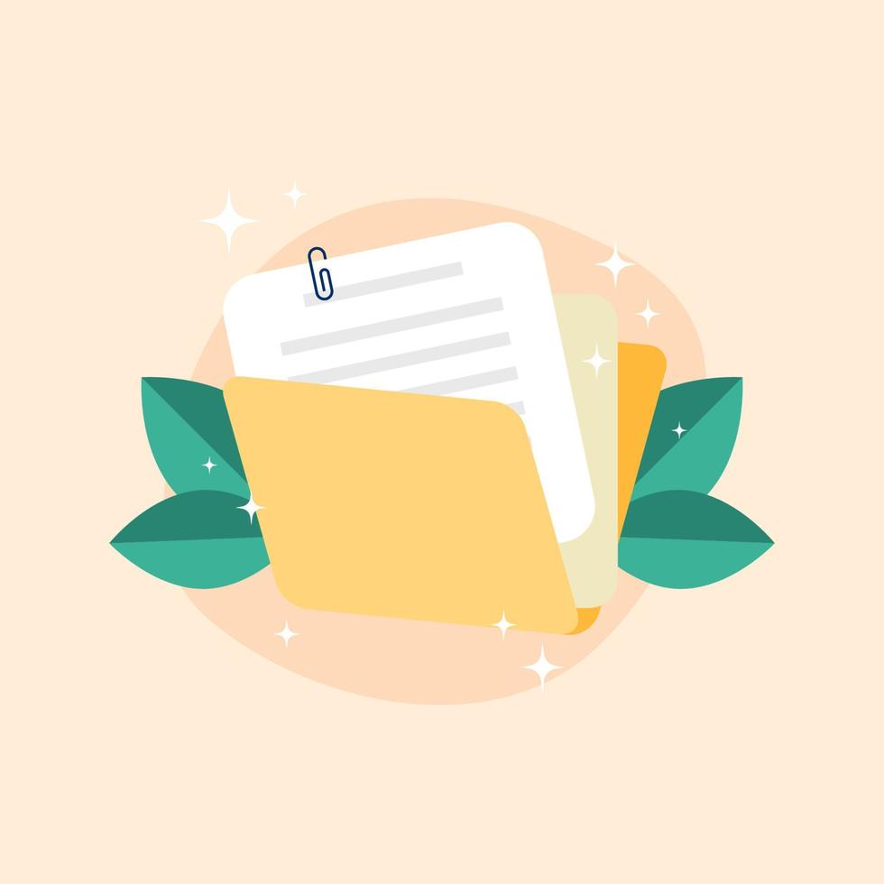 Folder illustration concept with documents vector