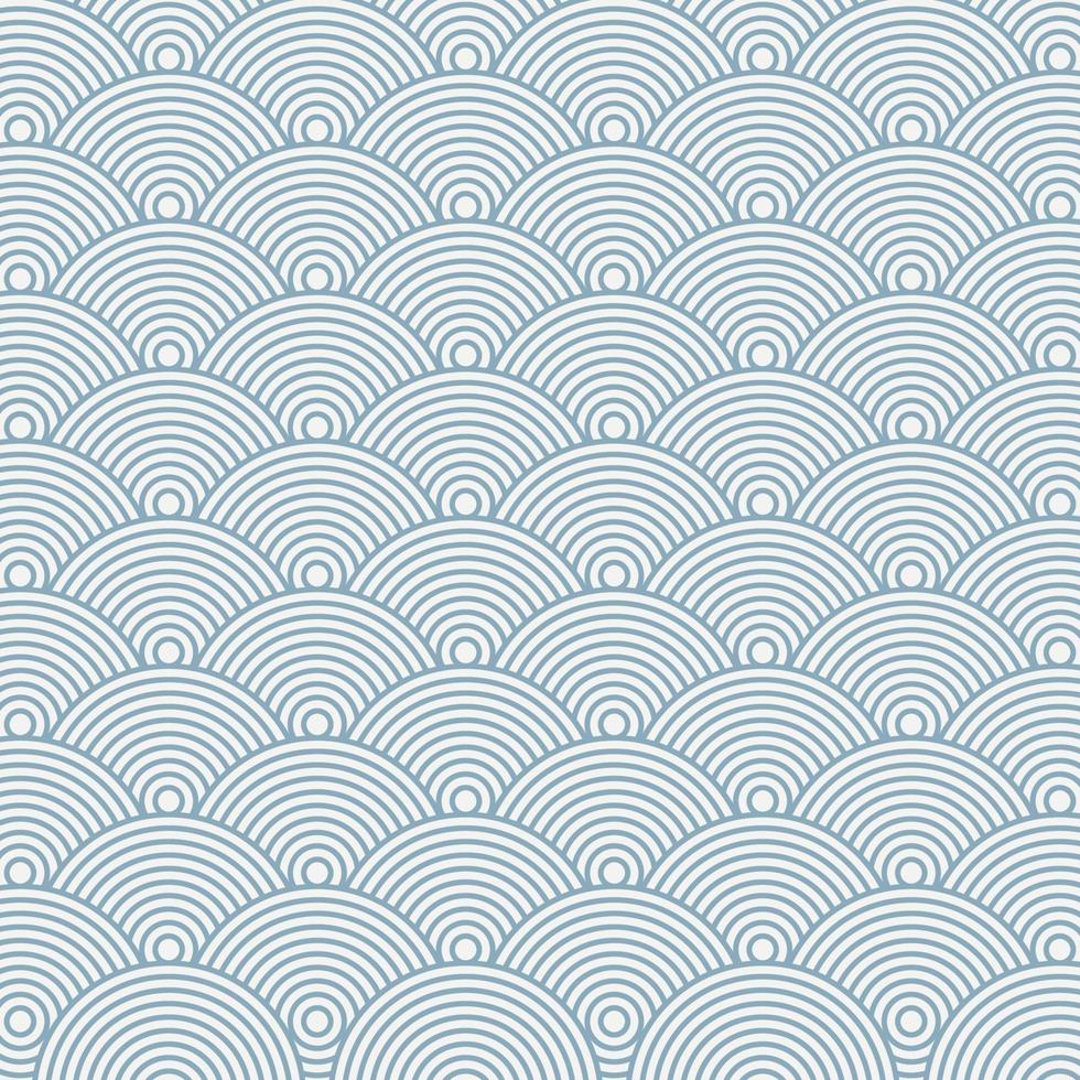 Formas de estilo tradicional japonés sin fisuras patrón de fondo círculos azules suaves ornamentados adecuados para su diseño de interiores vector