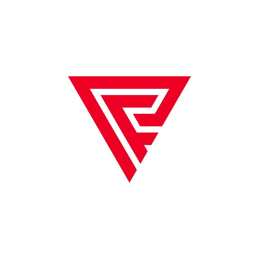 Vector de diseño de logotipo de triángulo de letra pf.