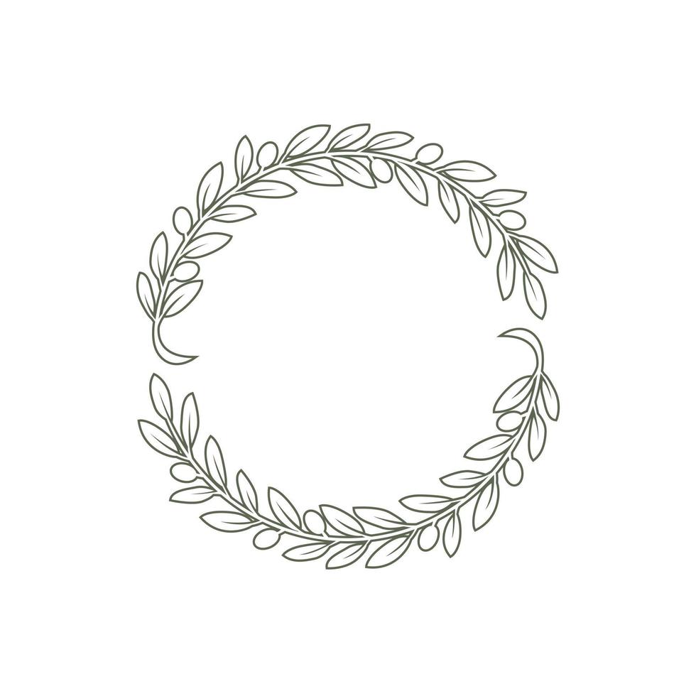 line icon twisted olive branch design vector. vector
