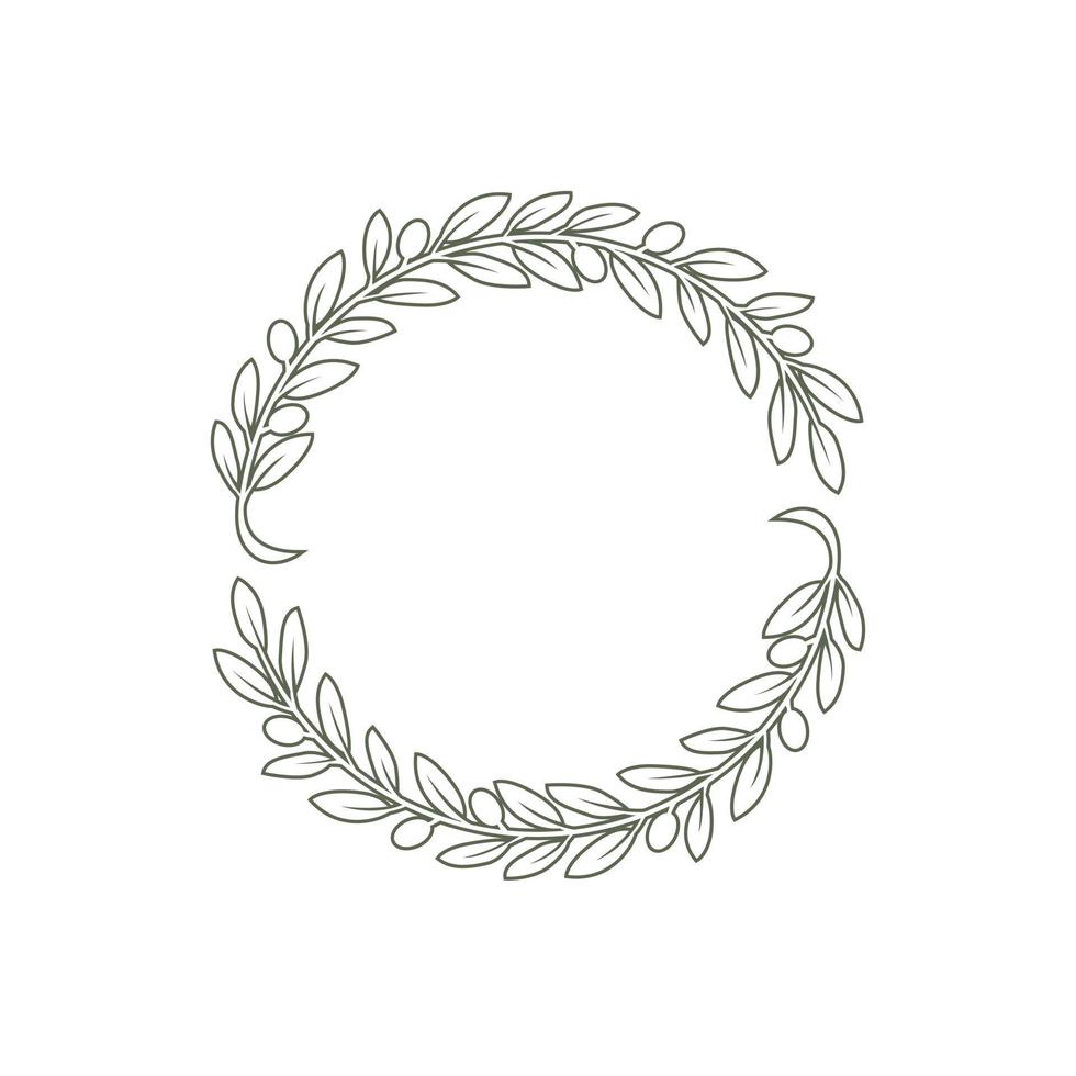 line icon twisted olive branch design vector. vector