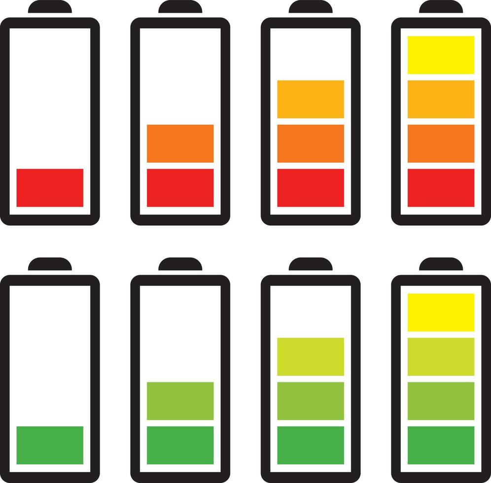 nivel de batería del teléfono vector