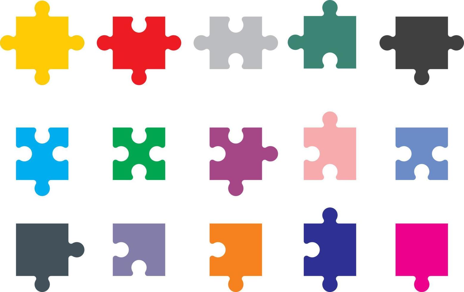 Puzzle pieces in different colors 4785419 Vector Art at Vecteezy