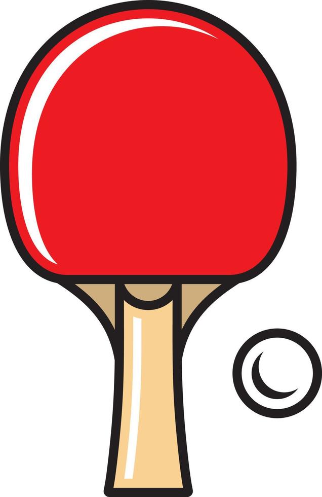 Table tennis racket and ball vector