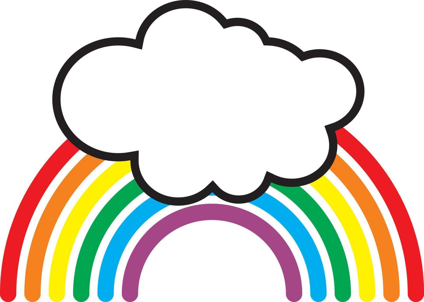 arcoiris y nube vector