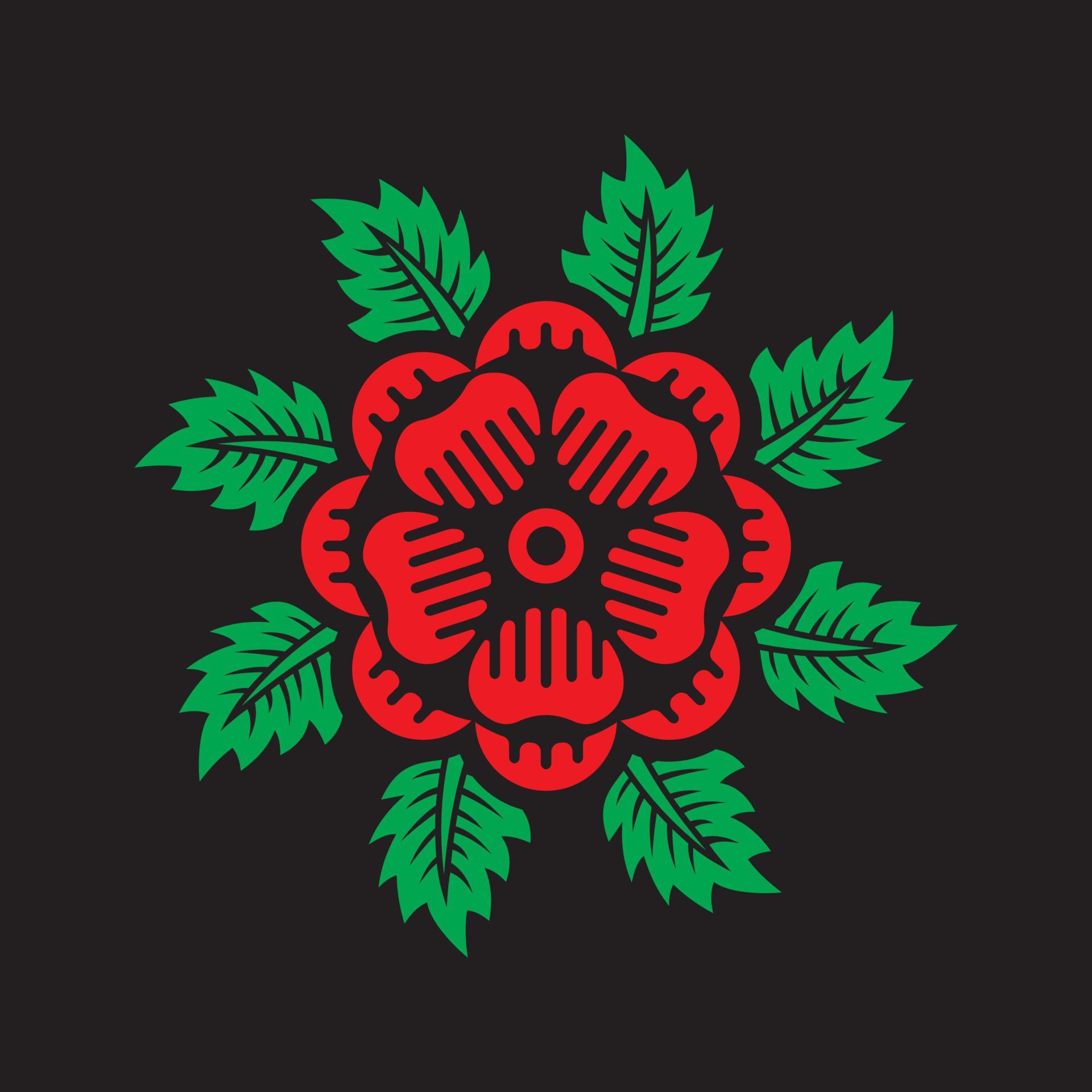Red Medieval flower on black background 4785525 Vector Art at Vecteezy