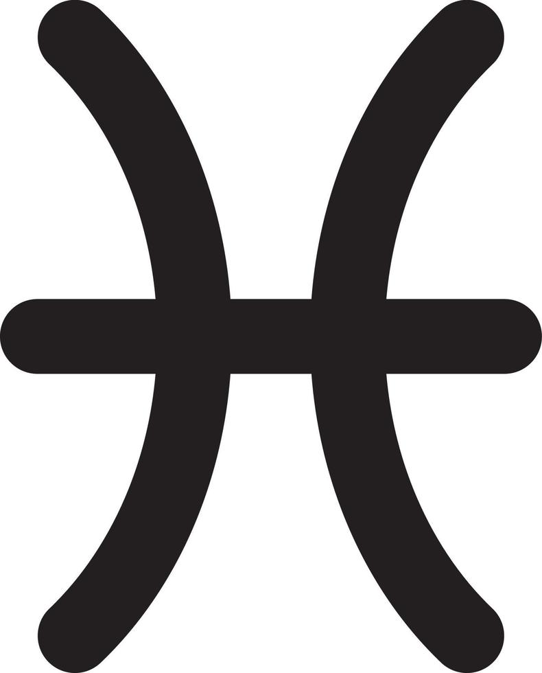 Pisces zodiac sign symbol simple vector