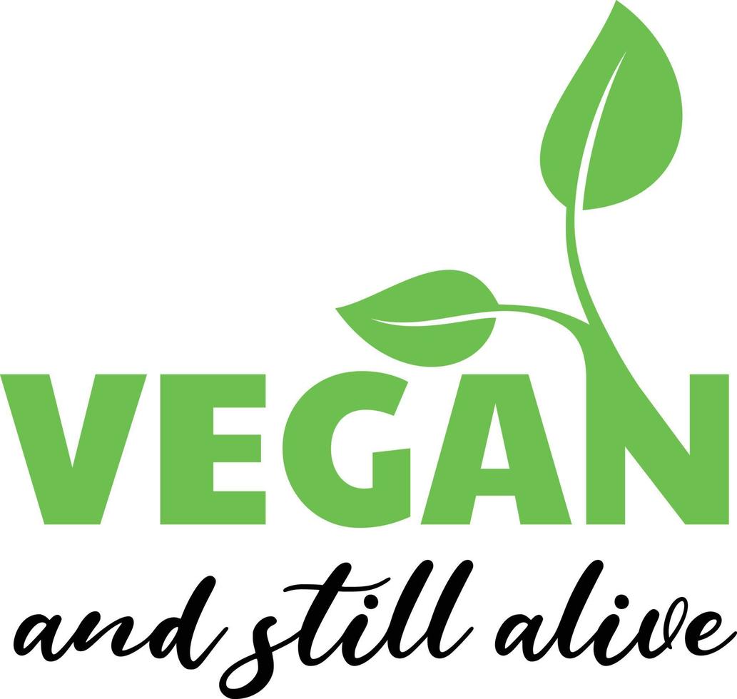 texto vegano y aún vivo vector