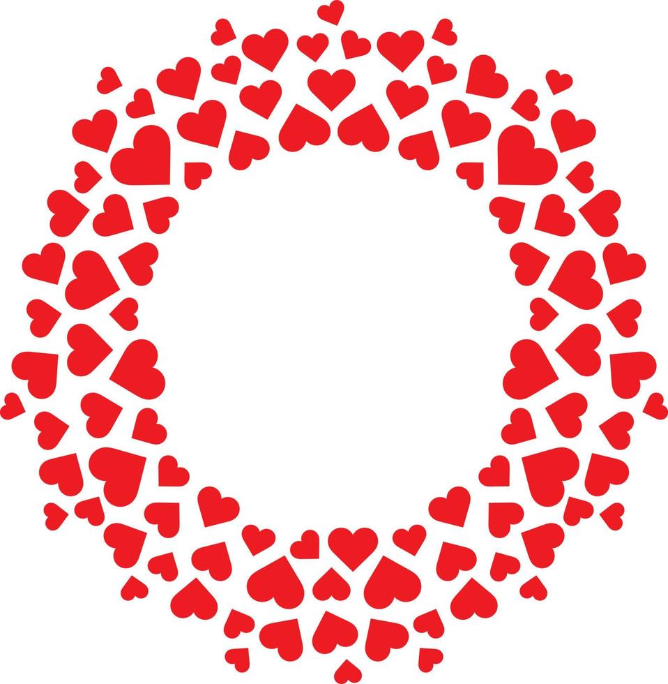 Circle frame made of hearts vector