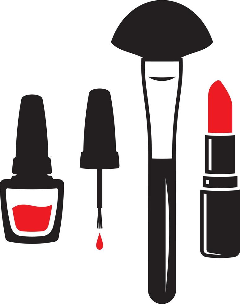 Makeup set in flat style vector