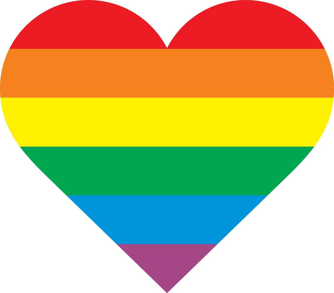 LGBT flag in heart shape vector