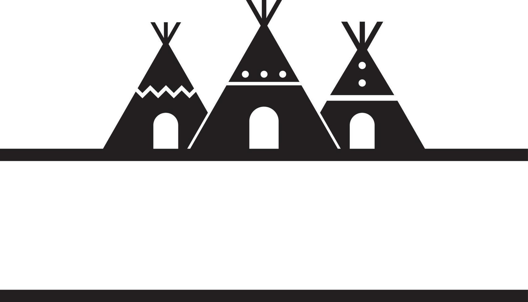 Teepee tents monogram vector