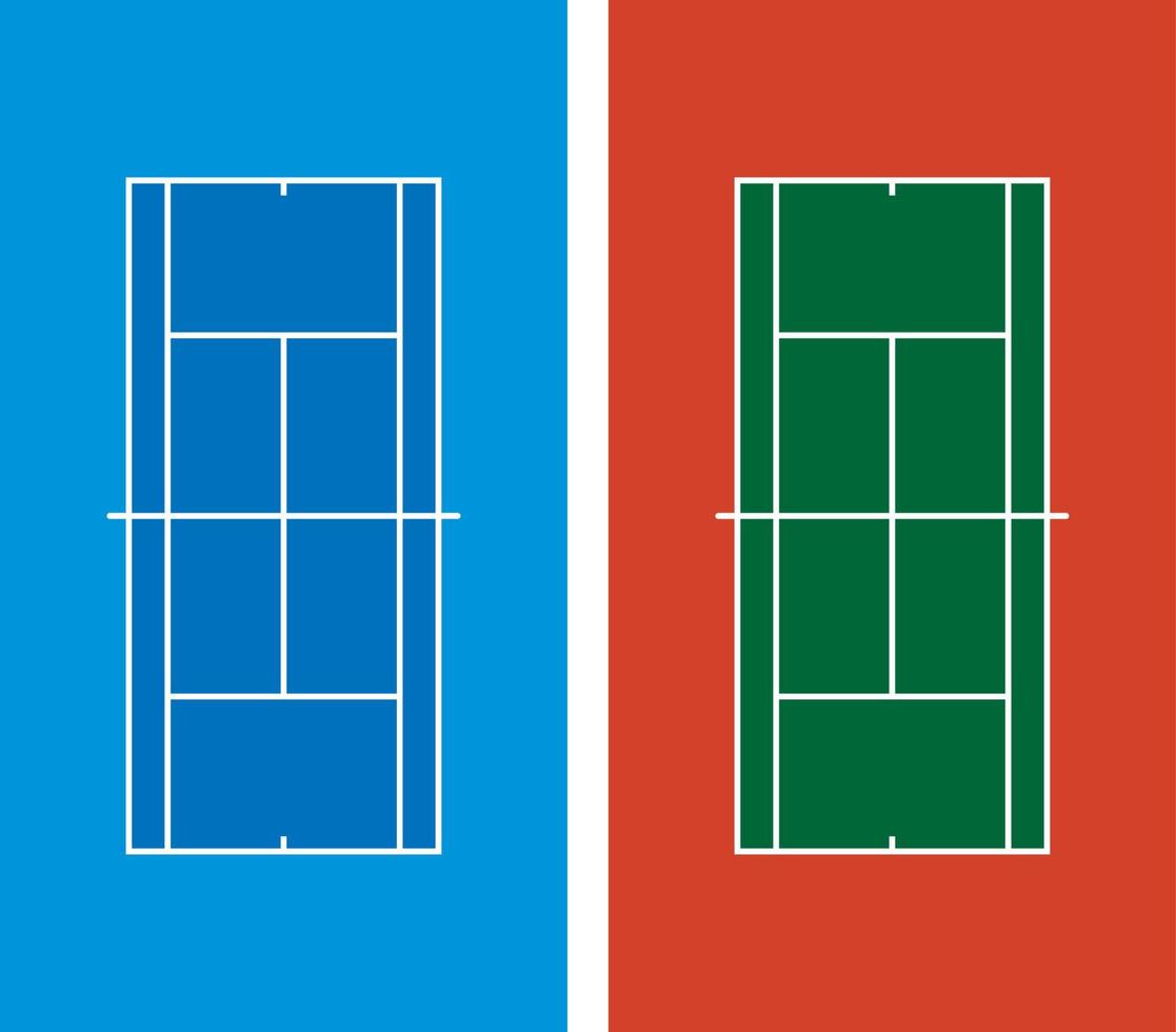 Tennis courts top view vector