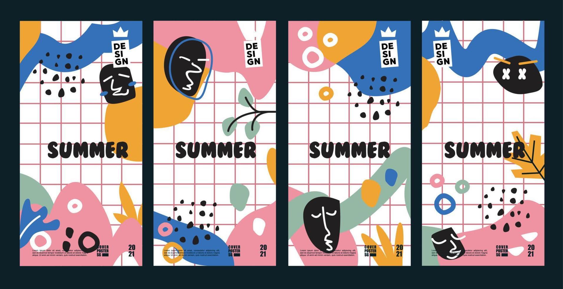 SUMMER BAGROUND VECTOR DESIGN Collection of SUMMER POSTER backgrounds for posters, covers