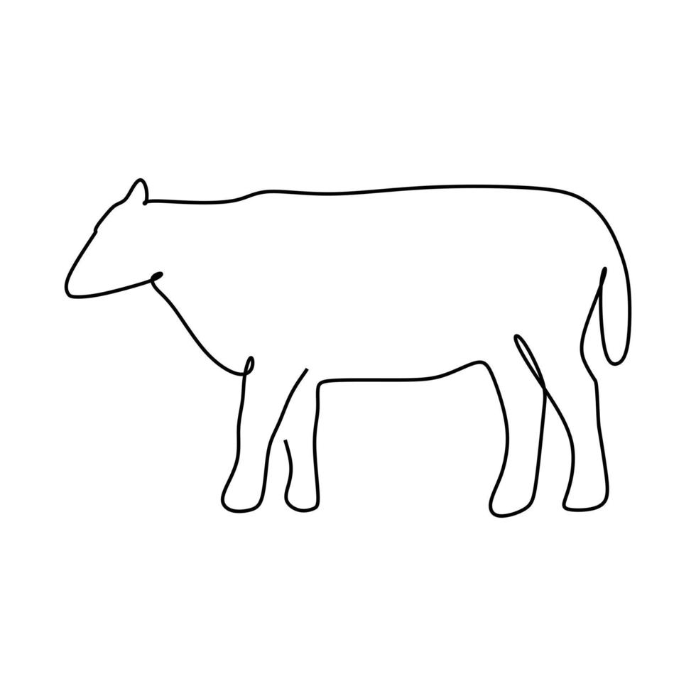 dibujo de una línea continua de ganado. vaca animal línea dibujada a mano.  4785746 Vector en Vecteezy