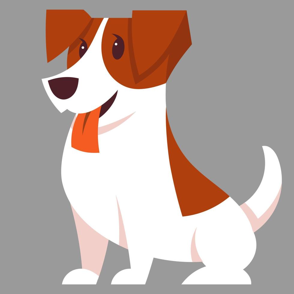 Sitting Jack Russell Terrier dog. Cute pets in cartoon style. vector