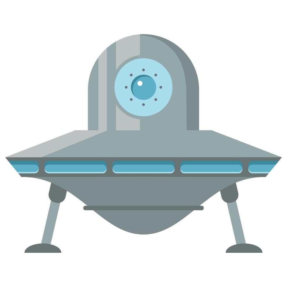 Flying saucer in cartoon style. vector