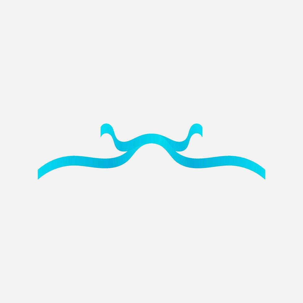 vector illustration of a blue ribbon. Blue awareness ribbon on white background. Disease symbol.