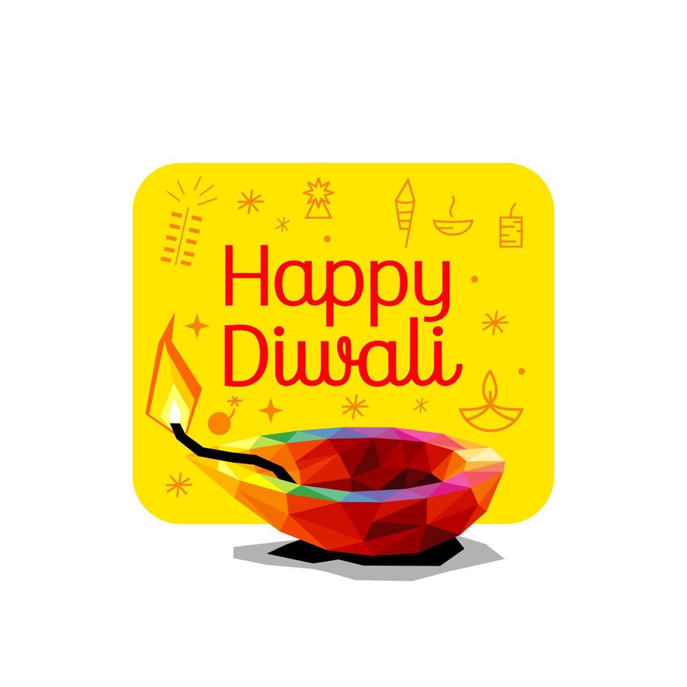 Ilustración de diwali para la celebración del vector de tipografía del festival de la comunidad hindú
