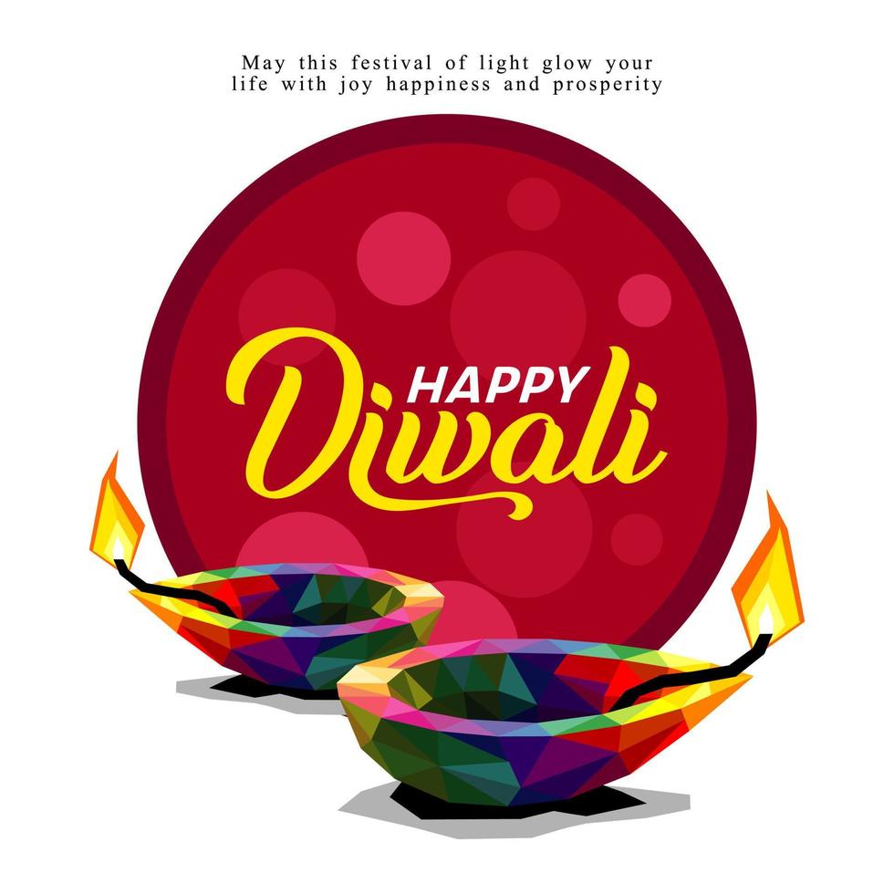 Ilustración de diwali para la celebración del vector de tipografía del festival de la comunidad hindú