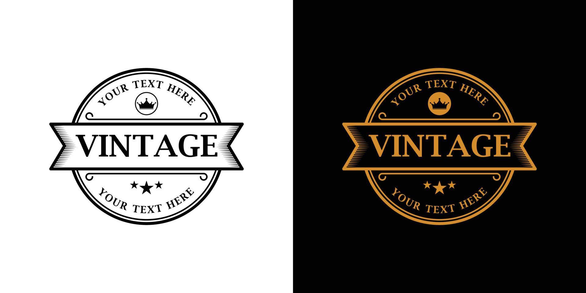 Vintage Retro Badge Label Emblem Logo design inspiration vector