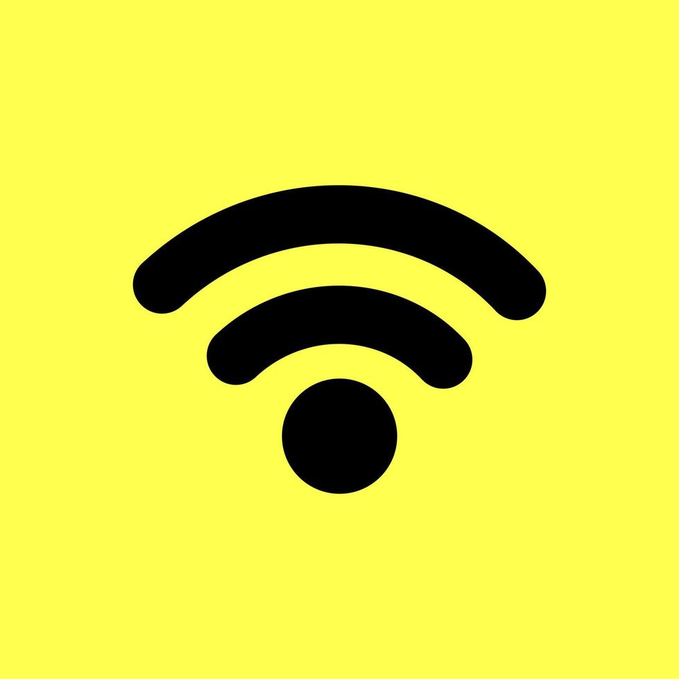 icono de wifi. ilustración vectorial. conexión inalámbrica a internet. aislado sobre fondo amarillo. vector