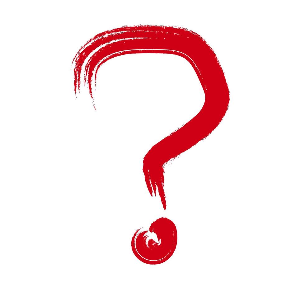 large red question mark isolated on white background vector