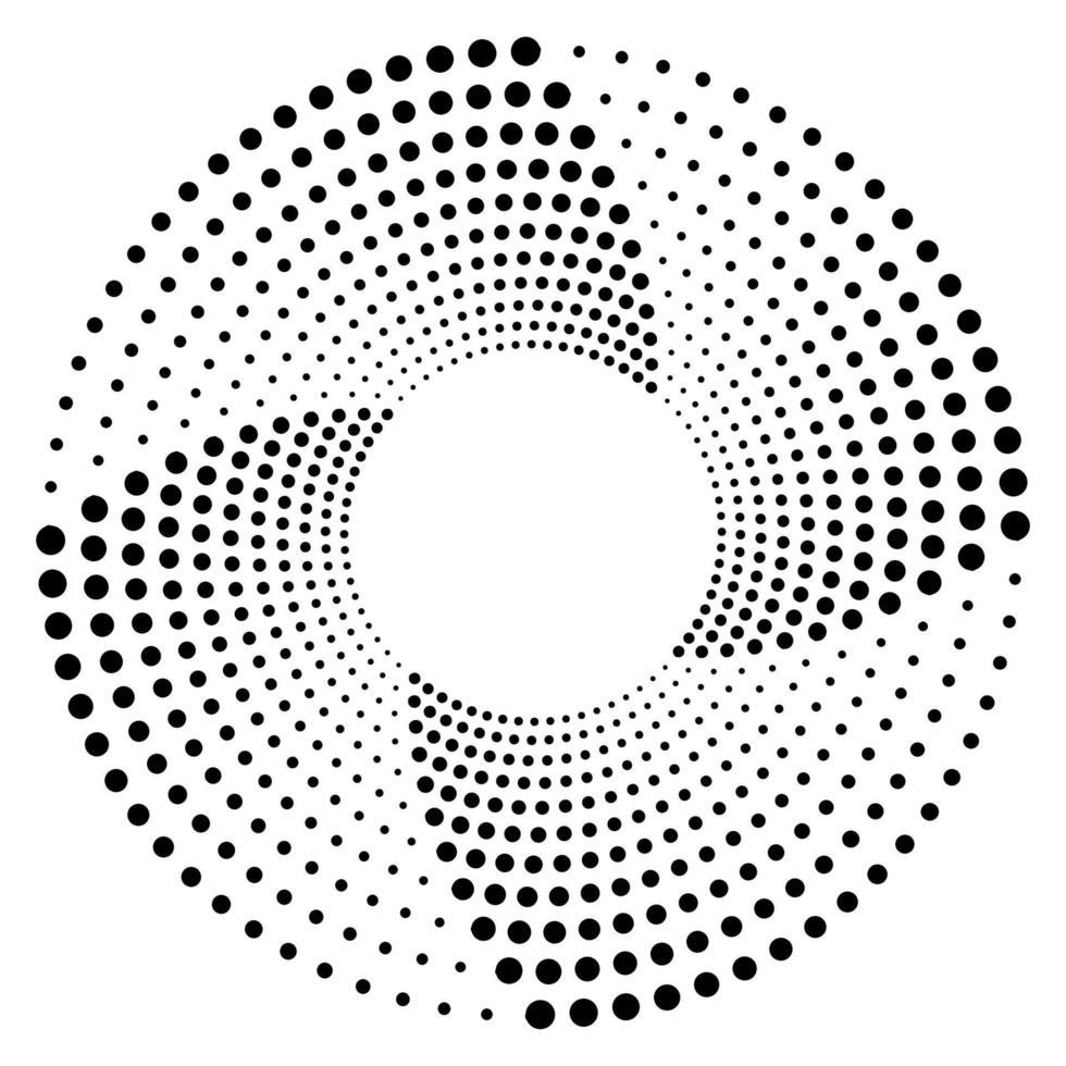 Spiral dots background design. Abstract monochrome background. Vector art illustration.